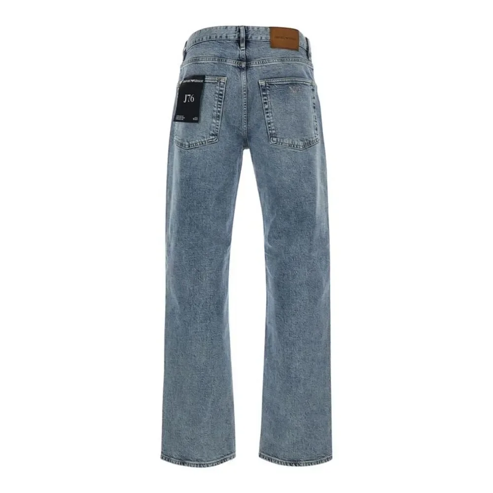 Emporio Armani Men Straight Leg In Catone Steetch With Cotton And Blue Men